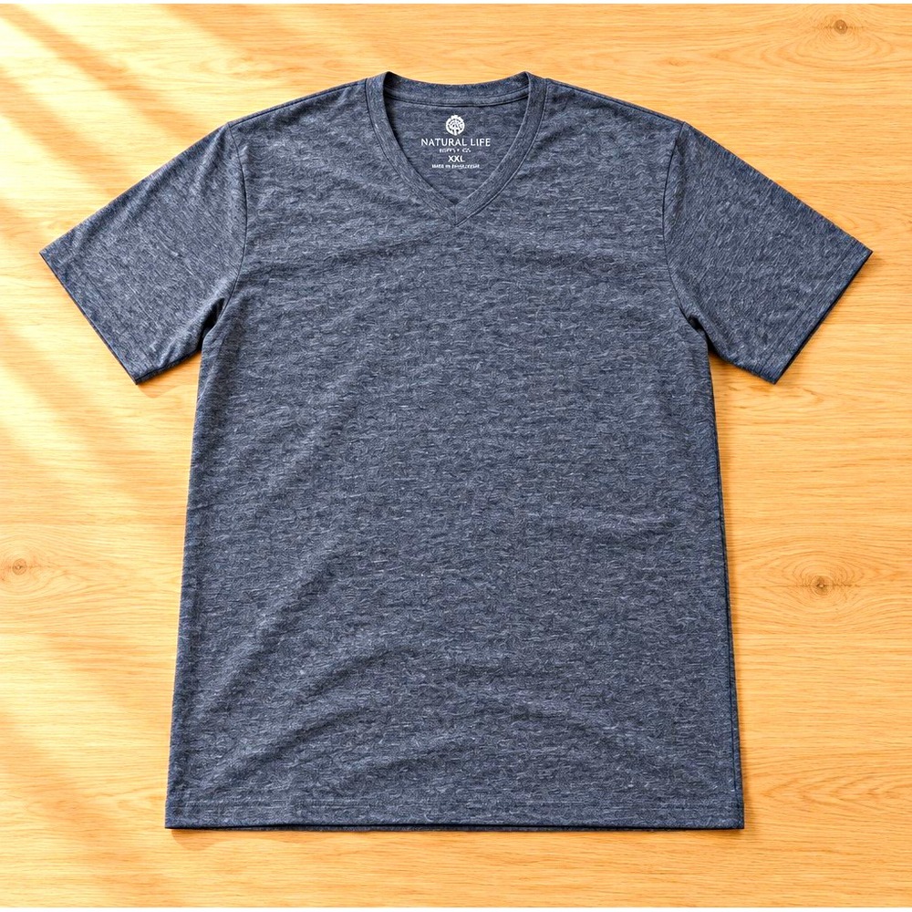 Natural Life Men's Gray V-Neck Short Sleeve Jersey T-Shirt Sz S Regular Fit NWOT